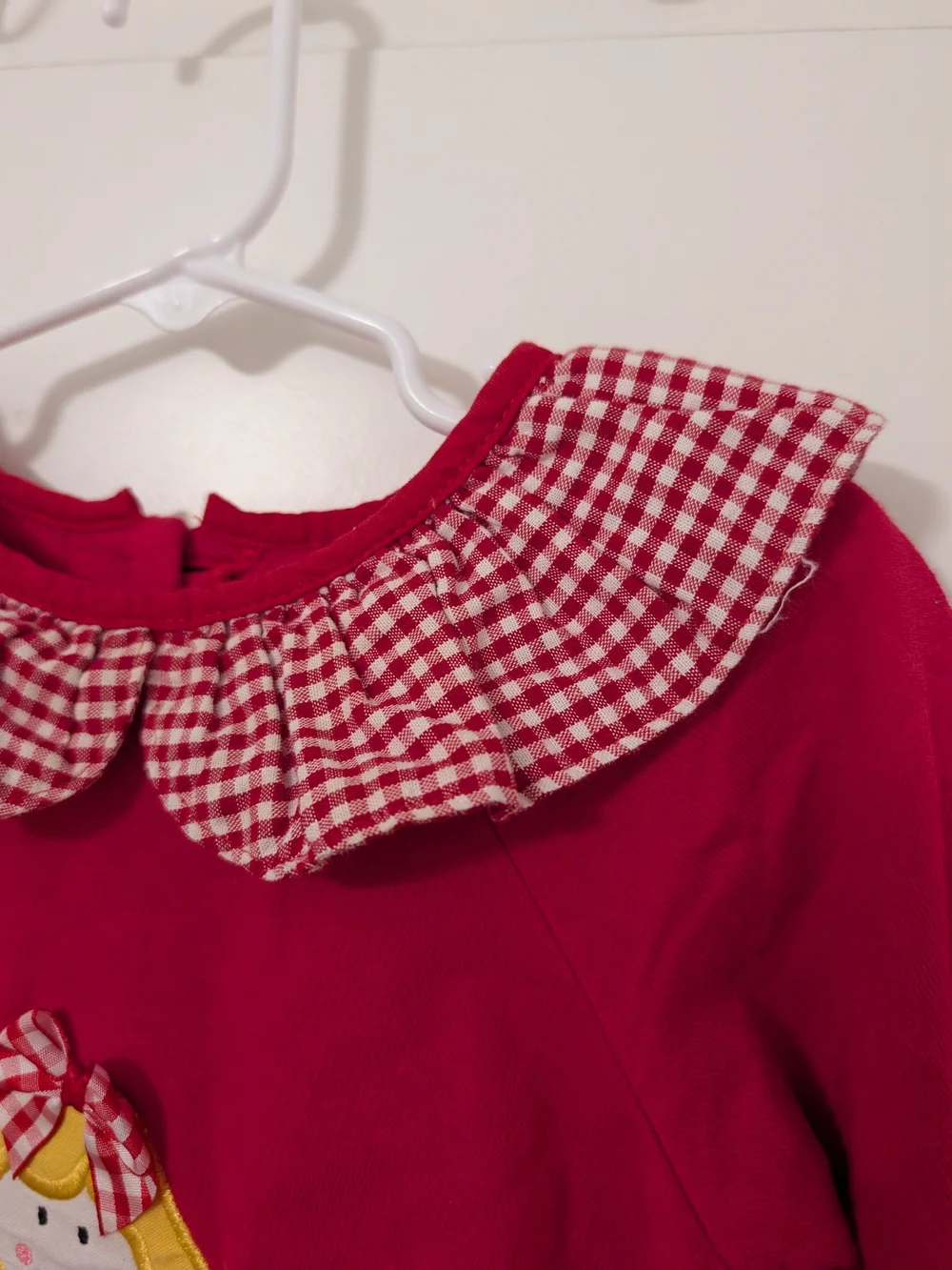 Vintage Austin & Ashley 18M Red Gingham Rag Doll Applique Top Made USA